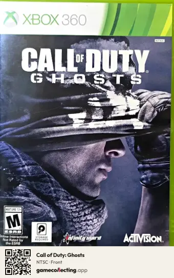 Call of Duty: Ghosts Xbox 360, NTSC box front