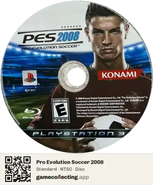 Pro Evolution Soccer 2008 PlayStation 3, NTSC disc