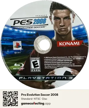 Pro Evolution Soccer 2008 PlayStation 3, NTSC disc