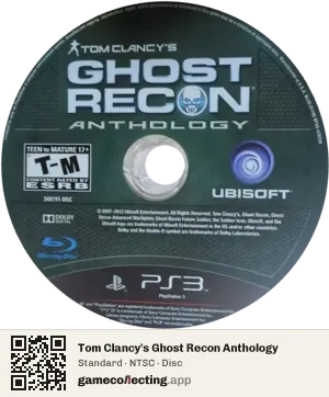 Tom Clancy's Ghost Recon Anthology PlayStation 3, NTSC disc