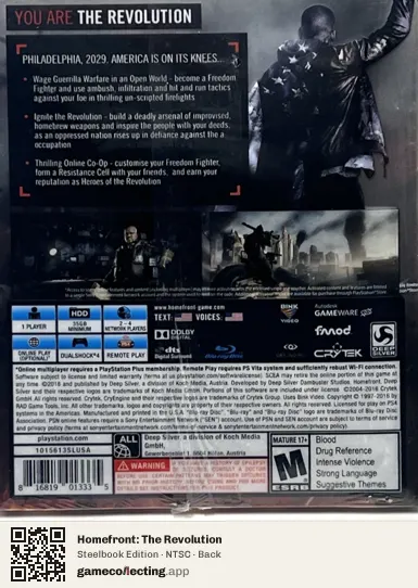 Homefront: The Revolution PlayStation 4, NTSC box back