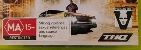 Saints Row 2, the Australian classification mark on its front