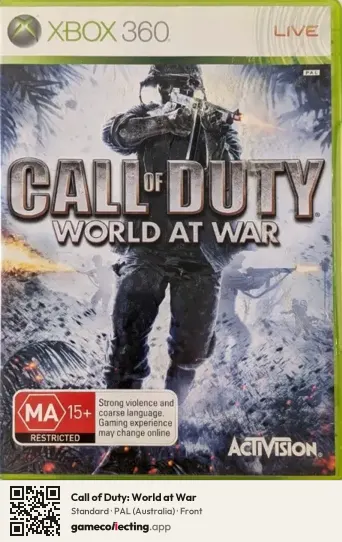 Call of Duty: World at War Xbox 360, Australia box front