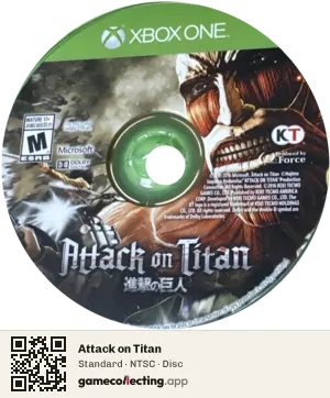 Attack on Titan Xbox One, NTSC disc