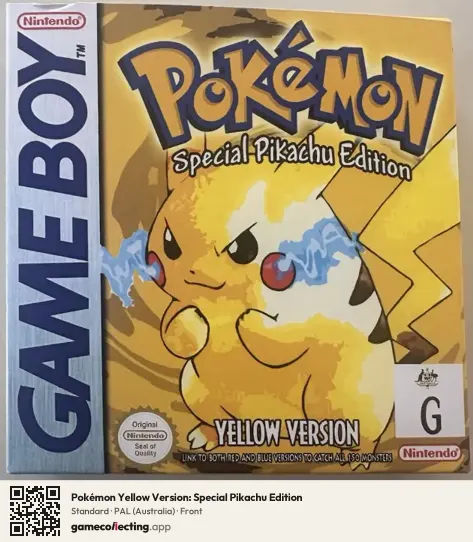 Pokémon Yellow Version: Special Pikachu Edition Game Boy, Australia box front