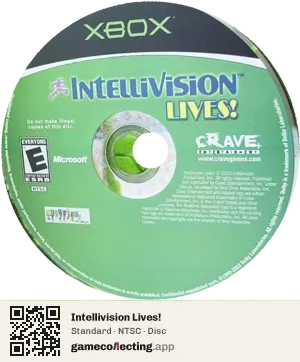 Intellivision Lives! Xbox, NTSC disc