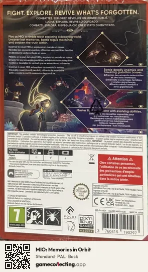 MIO: Memories in Orbit Nintendo Switch 2, PAL box back