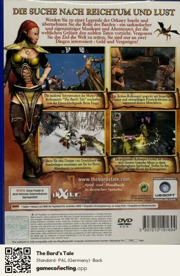 The Bard's Tale PlayStation 2, Germany box back