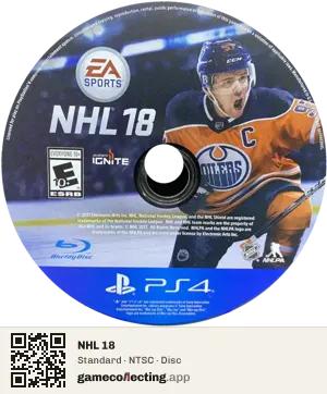 NHL 18 PlayStation 4, NTSC disc