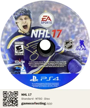 NHL 17 PlayStation 4, NTSC disc