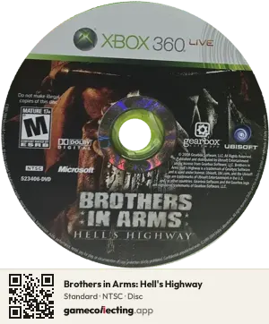 Brothers in Arms: Hell's Highway Xbox 360, NTSC disc