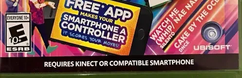 Just Dance 2017, the ESRB box on its front