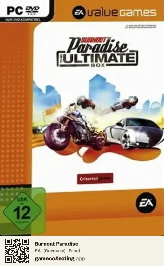 Burnout Paradise Computer, Germany box front