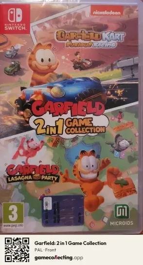 Garfield: 2 in 1 Game Collection Nintendo Switch, PAL box front