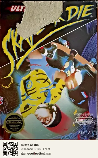 Skate or Die Nintendo Entertainment System, NTSC box front