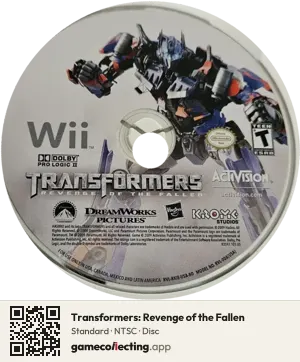 Transformers: Revenge of the Fallen Nintendo Wii, NTSC disc