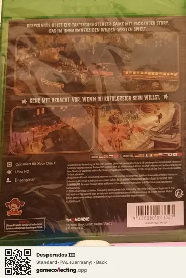 Desperados III Xbox One, Germany box back