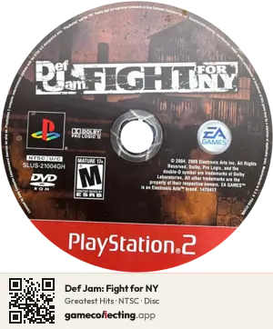 Def Jam: Fight for NY PlayStation 2, NTSC disc