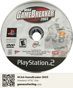 NCAA GameBreaker 2003 PlayStation 2, NTSC disc