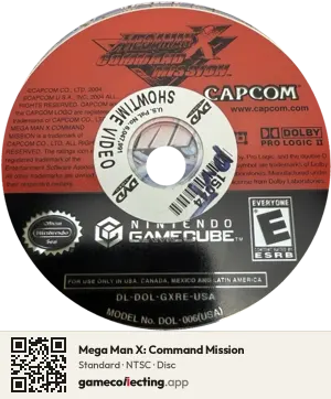 Mega Man X: Command Mission Nintendo GameCube, NTSC disc