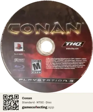 Conan PlayStation 3, NTSC disc