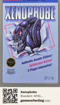 Xenophobe Nintendo Entertainment System, NTSC cartridge label