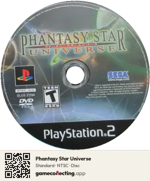 Phantasy Star Universe PlayStation 2, NTSC disc