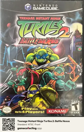 Teenage Mutant Ninja Turtles 2: Battle Nexus Nintendo GameCube, NTSC box front