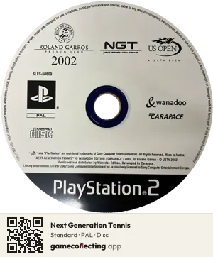 Next Generation Tennis PlayStation 2, PAL disc