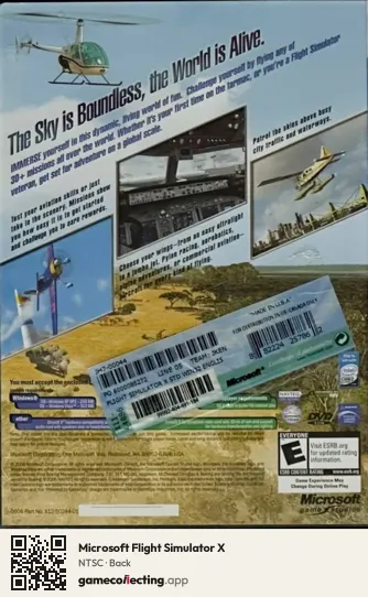 Microsoft Flight Simulator X Computer, NTSC box back