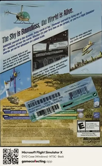 Microsoft Flight Simulator X Computer, NTSC box back
