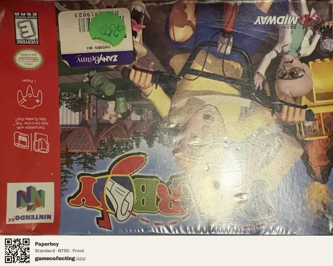 Paperboy Nintendo 64, NTSC box front