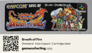 Breath of Fire Super Nintendo Entertainment System, Asia cartridge label