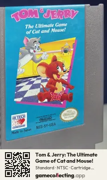 Tom & Jerry: The Ultimate Game of Cat and Mouse! Nintendo Entertainment System, NTSC cartridge label