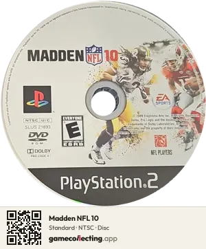 Madden NFL 10 PlayStation 2, NTSC disc