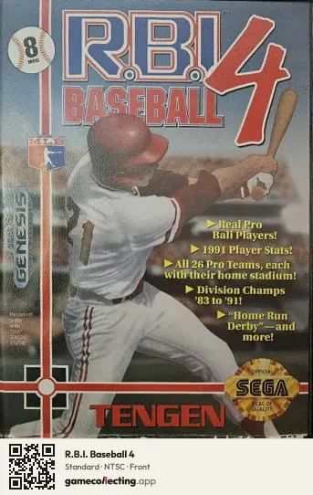 R.B.I. Baseball 4 Sega Mega Drive / Genesis, NTSC box front