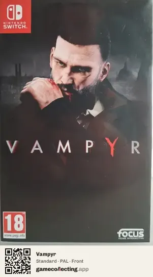 Vampyr Nintendo Switch, PAL box front