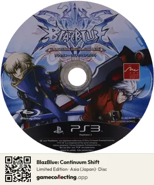 BlazBlue: Continuum Shift PlayStation 3, Asia disc