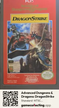 Advanced Dungeons & Dragons: DragonStrike Nintendo Entertainment System, NTSC cartridge label