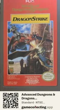 Advanced Dungeons & Dragons: DragonStrike Nintendo Entertainment System, NTSC cartridge label