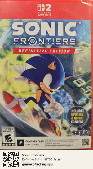 Sonic Frontiers Nintendo Switch 2, NTSC box front