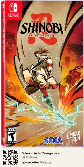 Shinobi: Art of Vengeance Nintendo Switch, NTSC box front