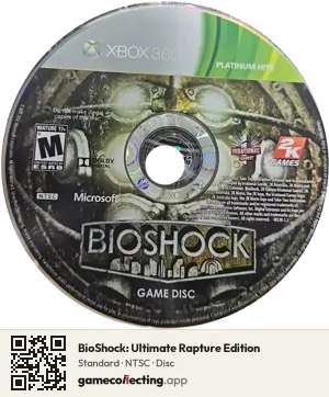 BioShock: Ultimate Rapture Edition Xbox 360, NTSC disc