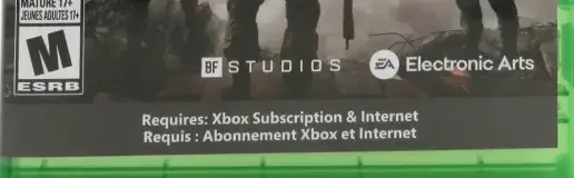 Battlefield 6, the ESRB box on its front