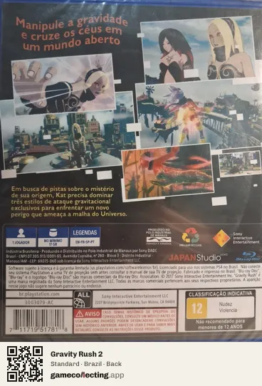 Gravity Rush 2 PlayStation 4, Brazil box back