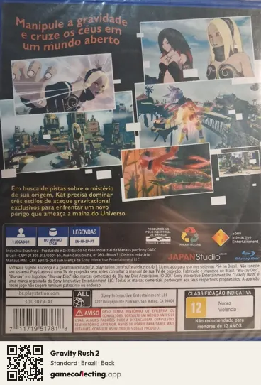 Gravity Rush 2 PlayStation 4, Brazil box back