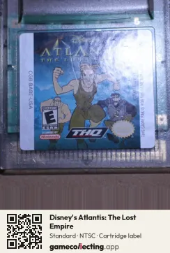 Disney's Atlantis: The Lost Empire Game Boy Color, NTSC cartridge label