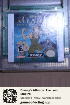 Disney's Atlantis: The Lost Empire Game Boy Color, NTSC cartridge label