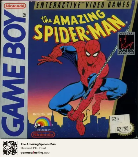 The Amazing Spider-Man Game Boy, PAL box front