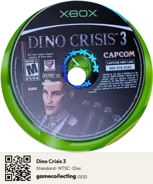 Dino Crisis 3 Xbox, NTSC disc